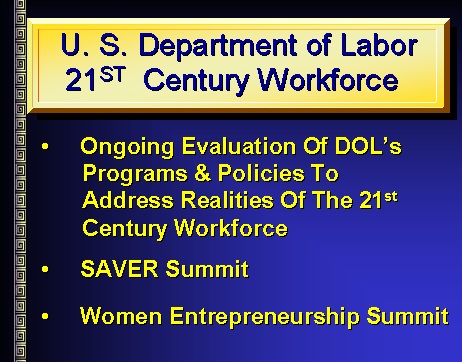Image Showing DOL 21st Century Workforce Measures. Click for Text Version.