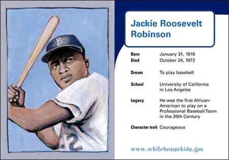 White House Baseball Dream Team Cards: Jackie Robinson