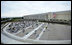 Ceremonial clothes are draped over the 184 memorial benches, each honoring all innocent life lost when American Airlines Flight 77 crashed into the Pentagon on Sept. 11, 2001, prior to the dedication of the 9/11 Pentagon Memorial Thursday, Sept. 11, 2008, in Arlington, Va.