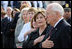 Mrs. Laura Bush stands with Vice President Dick Cheney during the National Anthem Thursday, Sept. 11, 2008, at the dedication ceremony for the 9/11 Pentagon Memorial at the Pentagon in Arlington, Va. 