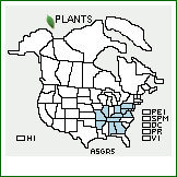 Distribution of Asplenium ×gravesii Maxon (pro sp.) [bradleyi × pinnatifidum]. . 