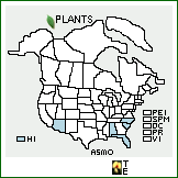 Distribution of Asplenium monanthes L.. . 