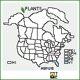 Distribution of Asplenium pumilum Sw.. . 