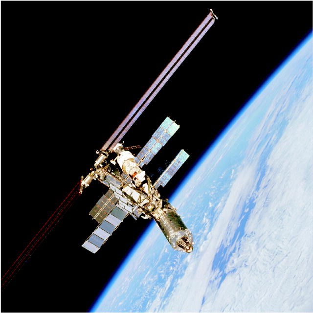 Photo of Space Station in orbit.