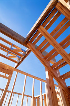 photo of the framework of a house