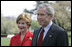 President George W. Bush addresses the press on the South Lawn Tuesday, April 19, 2005. "Laura and I offer our congratulations to Pope Benedict XVI. He's a man of great wisdom and knowledge. He's a man who serves the Lord," said the President. "We remember well his sermon at the Pope's funeral in Rome, how his words touched our hearts and the hearts of millions."