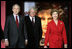 President George W. Bush, Laura Bush and U.S. House Speaker Dennis Hastert, R-Ill., tour the Abraham Lincoln Presidential Library and Museum in Springfield, Ill., Tuesday, April 19, 2005.