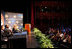 Mrs. Laura Bush listens to a panel discussion, flanked by NBA player Greg Oden, left, and student, Shantel Monk, Thursday, Feb. 28, 2008, at the regional conference on Helping America's Youth at the Portland Center for the Performing Arts in Portland, Ore. Also joining Mrs. Bush, at right, are Oregon Governor Theodore (Ted) Kulongoski and his, wife, Mrs. Mary Oberst.