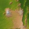 Mt. Elgon, Africa, Shaded Relief and Colored Height