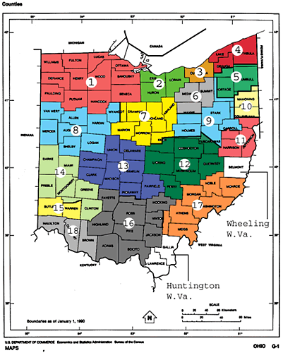 Figure 1 Ohio IBEW Jurisdictional Map  LU 683 = 13, LU 1105 = 12