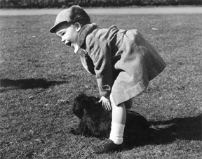 David Eisenhower with dog Skunk