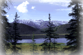 Picture of mountain lake scenery.