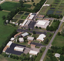 Aerial view of the USGS Columbia Environmental Research Center.