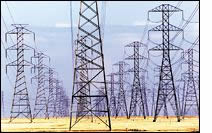 Electric power-line towers.