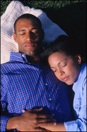 Man and woman sleeping