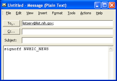 Picture of an e-mail message screen