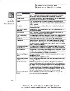 Picture of Common Preventive and Diagnostic Tests