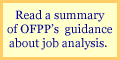 Read a summary of OFPP's  guidance about job analysis.