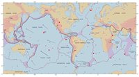 map of earth showing plate boundaries