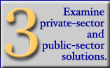 Step 3: Examine private-sector and public sector solutions.