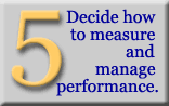 Step 5: Decide how to measure and manage performance.
