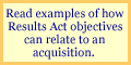 Read examples of how Results Act objectives can relate to an acquisition