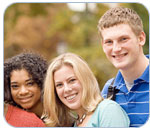Photo of Three Davidson College students