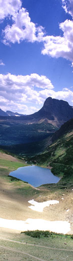 Hikers start the climb up from Ptarmigan Lake in Glacier National Park