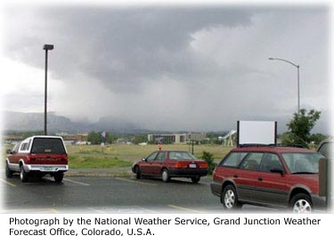 Picture of a rainstorm approaching. 