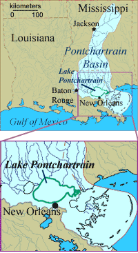 Pontchartrain Basin map