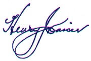 Henry J. Kaiser Signature
