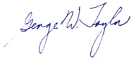George W. Taylor Signature