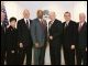 Under Secretary Hickok; Ohio Superintendent of Public Instruction, Susan Zelman; New York Commissioner of Education, Richard Mills; Secretary Paige; Colorado Commissioner of Education, William Moloney; Indiana State Board of Education Administrator, Jeffery Zaring; Massachusetts Commissioner of Education, David P. Driscoll; and Deputy Secretary Hansen at the one-year celebration of the No Child Left Behind Act.