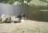 Sampling lakes in the Rocky Mountains for mercury and methylmercury