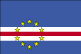 Flag of Cape Verde is three horizontal bands of blue (top, double width), white (with a horizontal red stripe in the middle third), and blue; a circle of 10 yellow five-pointed stars is centered on the hoist end of the red stripe and extends into the upper and lower blue bands.