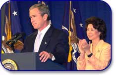 Picture of President George W. Bush and Secretary Elaine L. Chao
