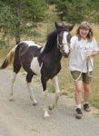 Nancy Kerson with Mustang Sparky, 2 days after adoption.