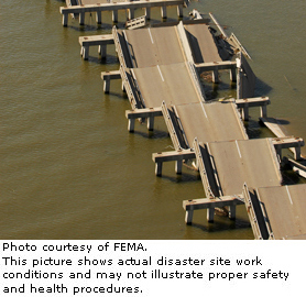 Photo courtesy of FEMA.  This picture shows actual disaster site work conditions and may not illustrate proper safety and health procedures.