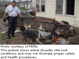 Photo courtesy of FEMA.  This picture shows actual disaster site work conditions and may not illustrate proper safety and health procedures.