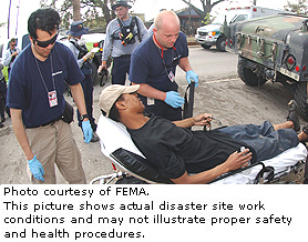 Photo courtesy of FEMA.  This picture shows actual disaster site work conditions and may not illustrate proper safety and health procedures.