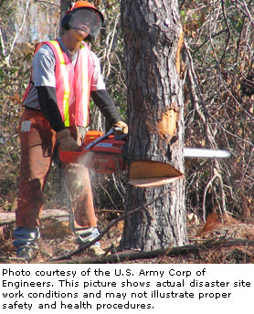 Photo courtesy of the U.S. Army Corp of Engineers.  This picture shows actual disaster site work conditions and may not illustrate proper safety and health procedures.