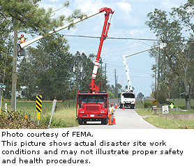 Photo courtesy of FEMA.  This picture shows actual disaster site work conditions and may not illustrate proper safety and health procedures.