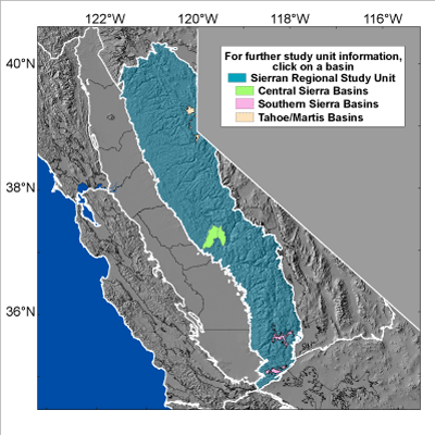 Map of the Sierra Nevada Province