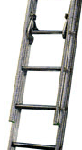Metal stepladder with a middle locking device