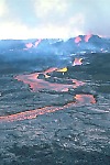 Lava fountains and lava flow on Mauna Loa Volcano, Hawai`i