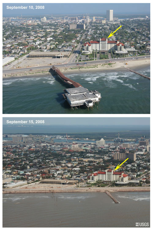 Location 5: Oblique aerial photography of Galveston, TX