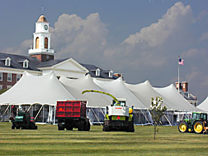 Tents on Front Lawn