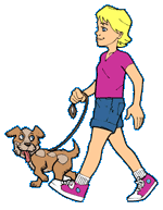 Image of Kristie walking a dog