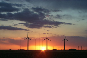 Wind Turbines at Sunset