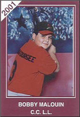 Image of Bobby Malouin on a Baseball Card
